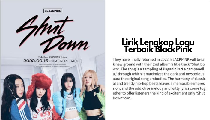 Lirik Lengkap Lagu Terbaik BlackPink - Shutdown